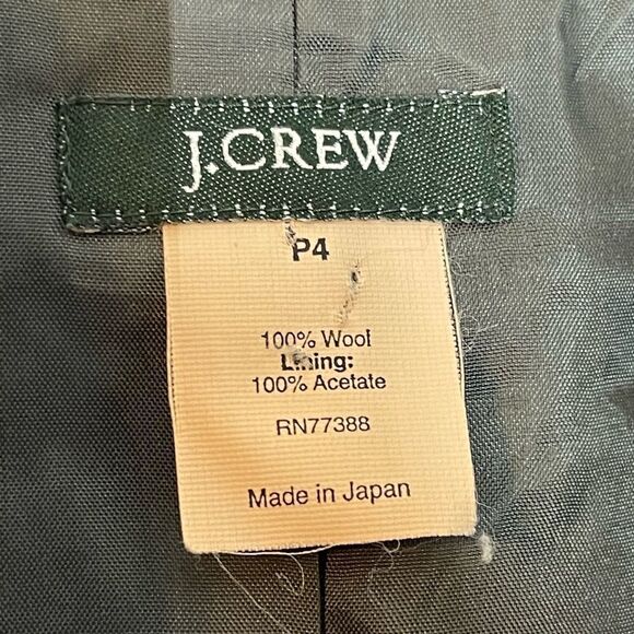J. Crew gray 3 button wool lined blazer, size 4 petite - Picture 8 of 12